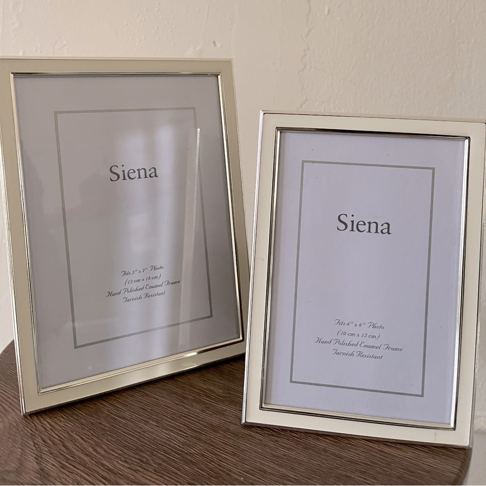 White Siena Hand Polished Enamel Frames